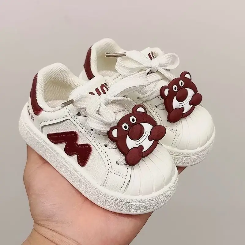 White Cartoon Baby Shoes for Boys Girls Toddler Casual Board — feature 1