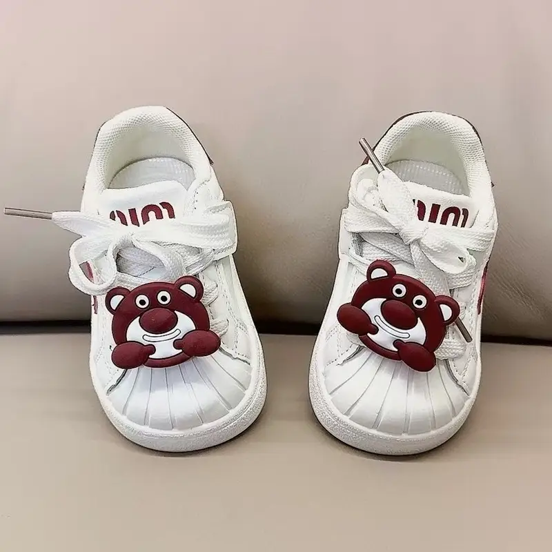 White Cartoon Baby Shoes for Boys Girls Toddler Casual Board — feature 2