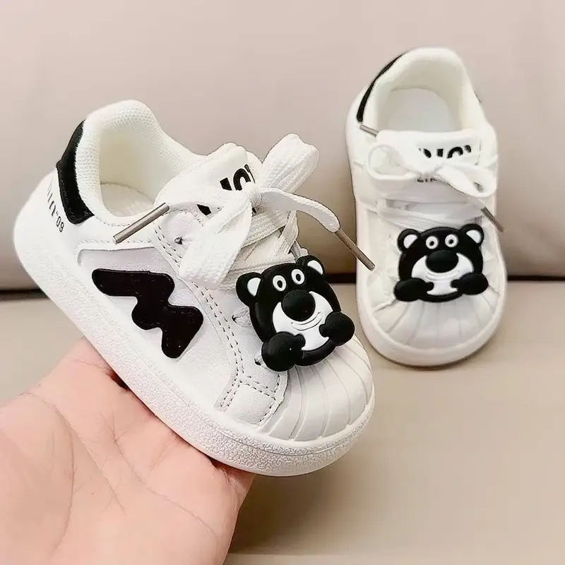 White Cartoon Baby Shoes for Boys Girls Toddler Casual Board — feature 5