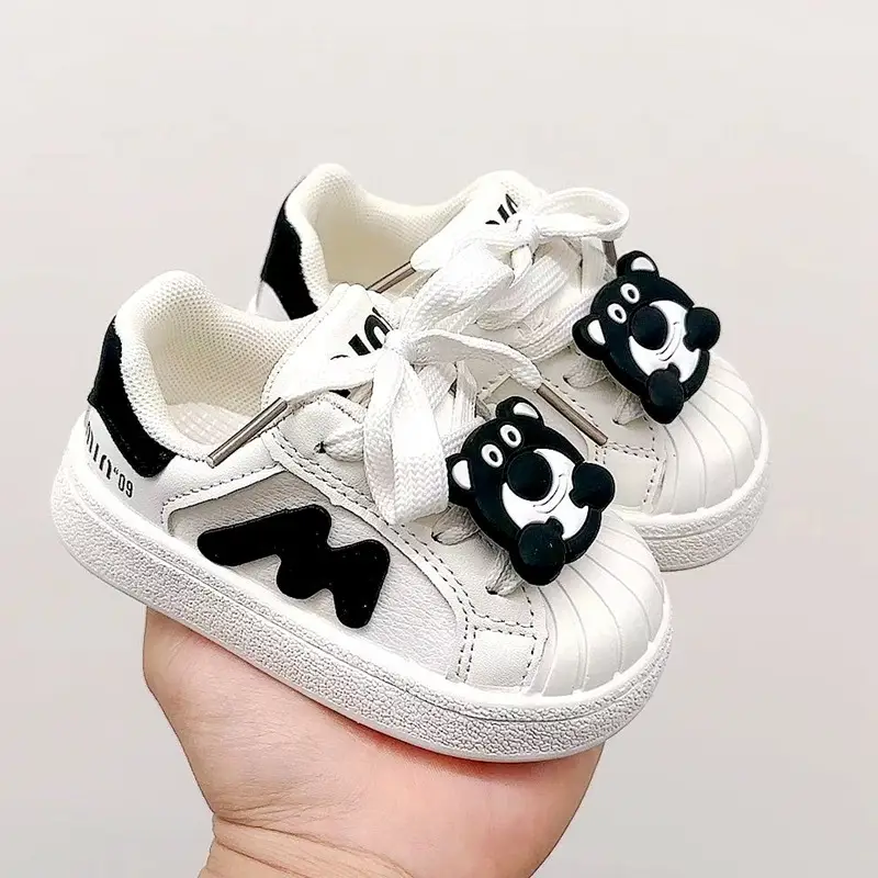 White Cartoon Baby Shoes for Boys Girls Toddler Casual Board