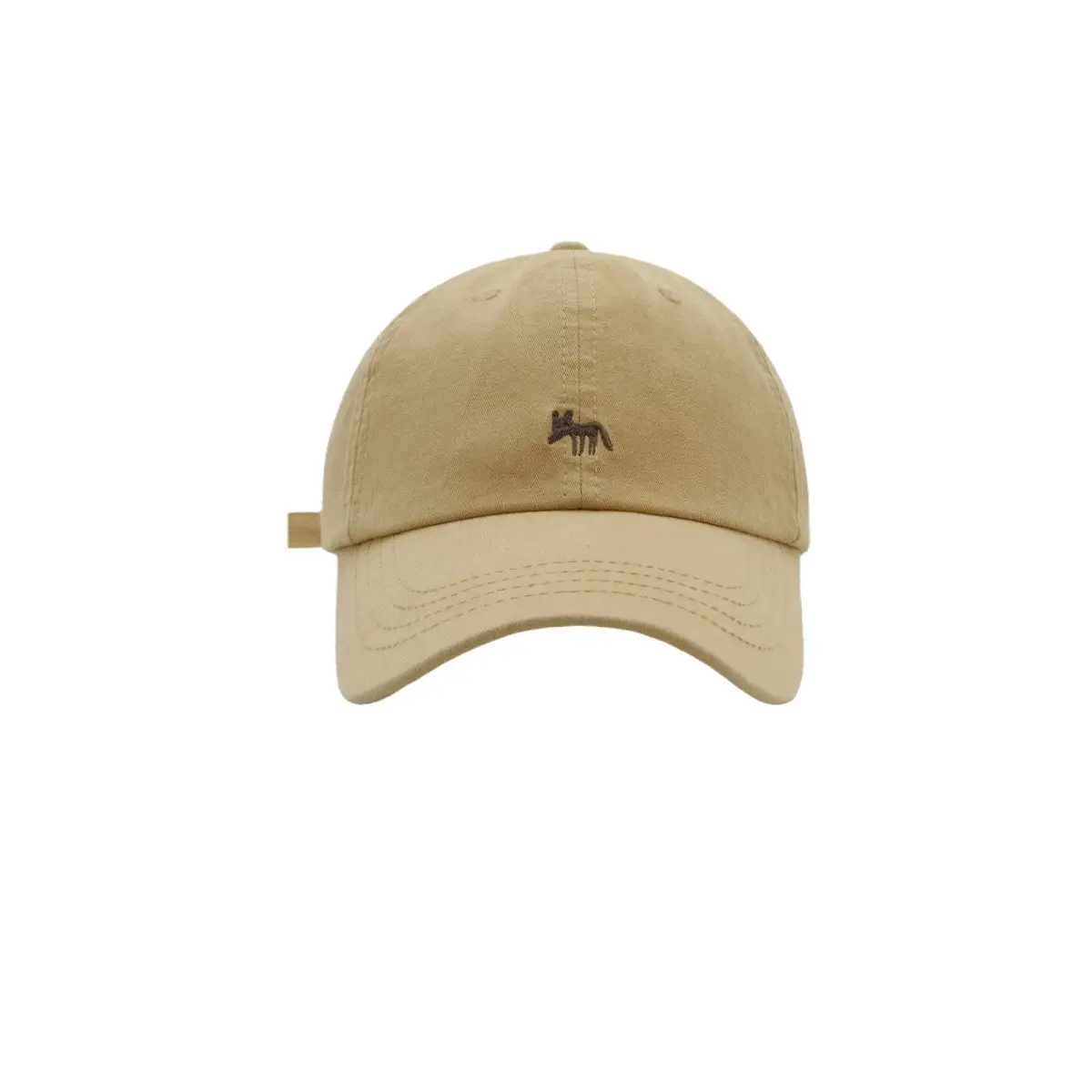 Women Baseball Cap Cream Fox Embroidered Large Cap - Image 10
