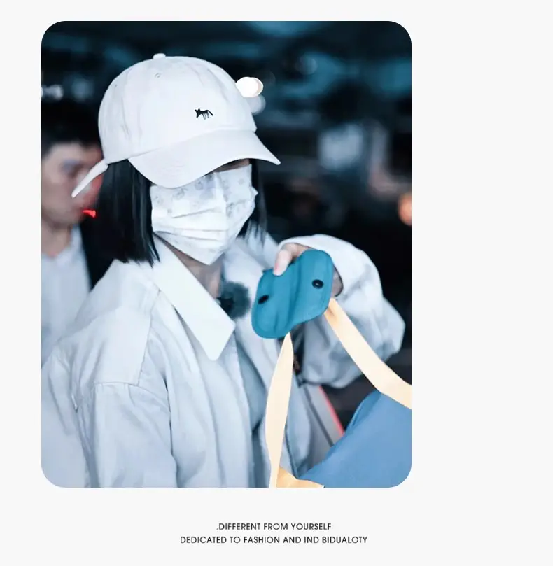 Women Baseball Cap Cream Fox Embroidered Large Cap — feature 17