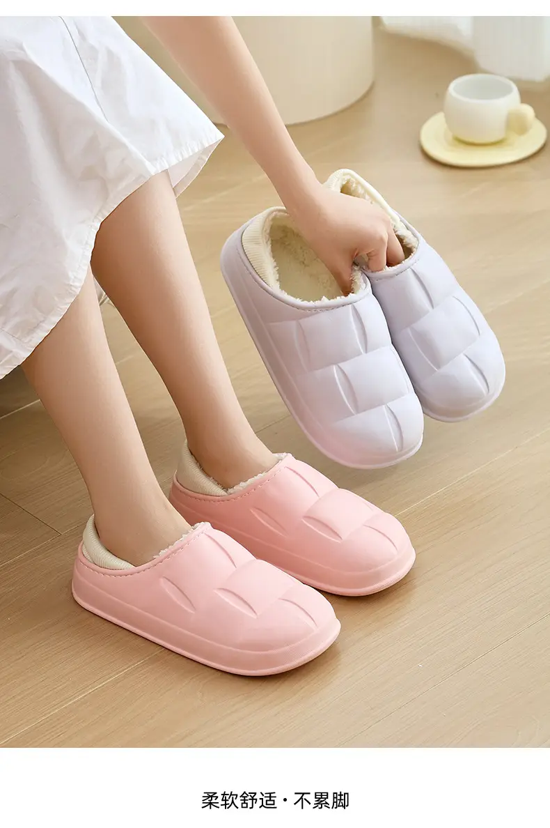 2025 Internet Celebrity Winter Indoor Moon Shoes Couple Student Comfortable Simple Cotton Slippers Warm Home New Style Plush — feature 15