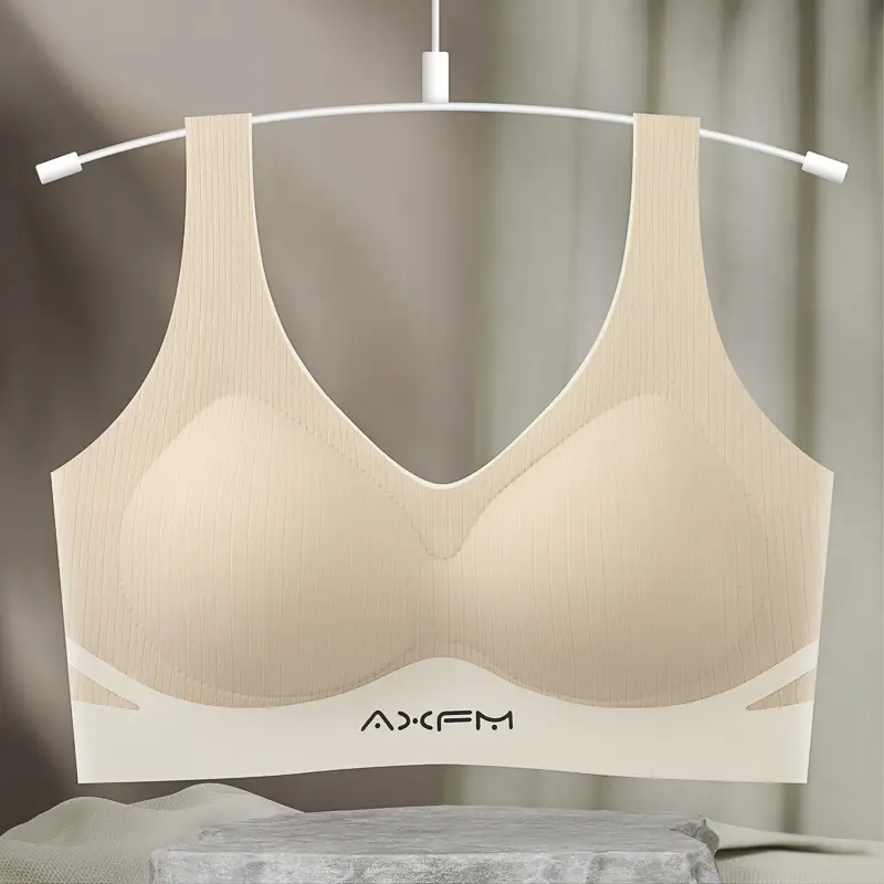Traceless Underwire Bra Women's Blue White Adjustable Support - Image 2