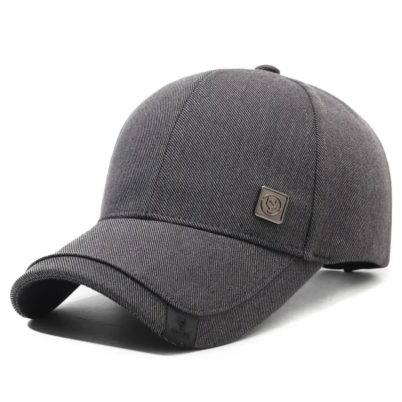 Men's Grey Logo Baseball Cap with Brand Name