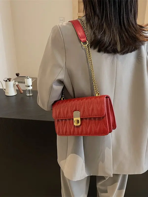 Korean Style Quilted Shoulder Bag Brown 2026 - Image 8