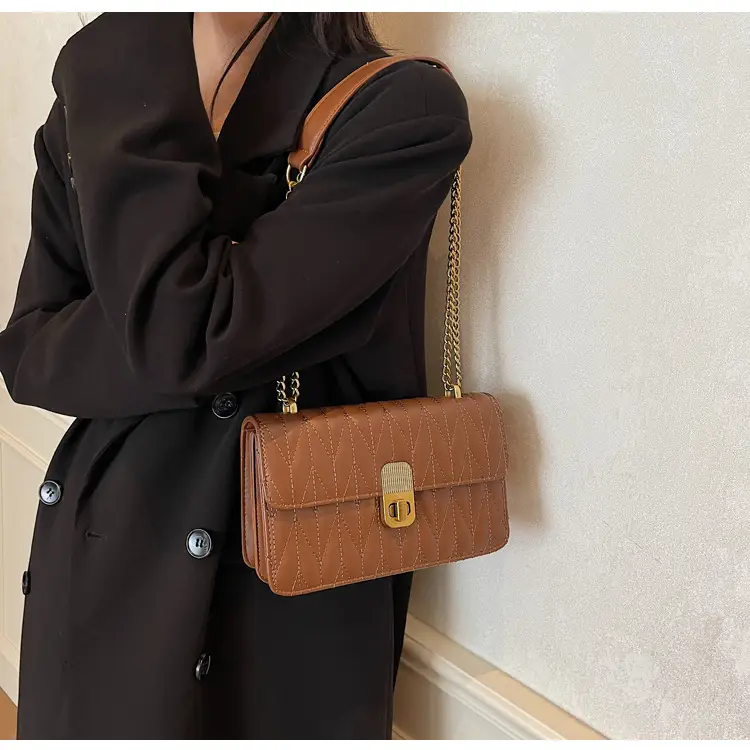 Korean Style Quilted Shoulder Bag Brown 2026 — feature 15