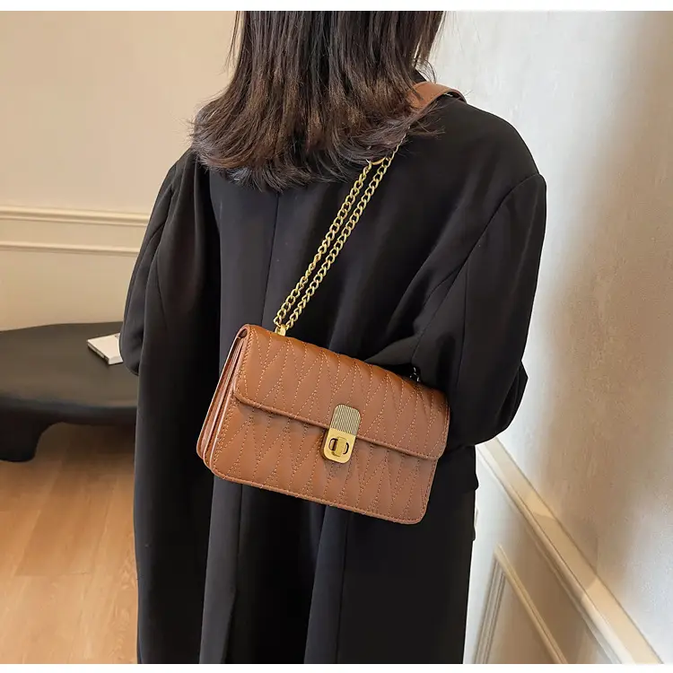 Korean Style Quilted Shoulder Bag Brown 2026 — feature 16