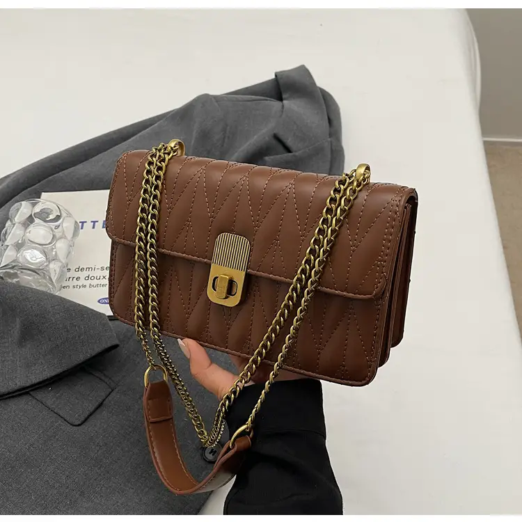 Korean Style Quilted Shoulder Bag Brown 2026 — feature 28