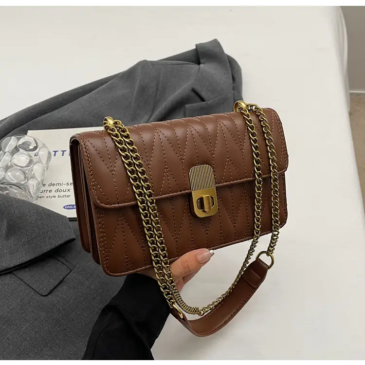 Korean Style Quilted Shoulder Bag Brown 2026 — feature 29