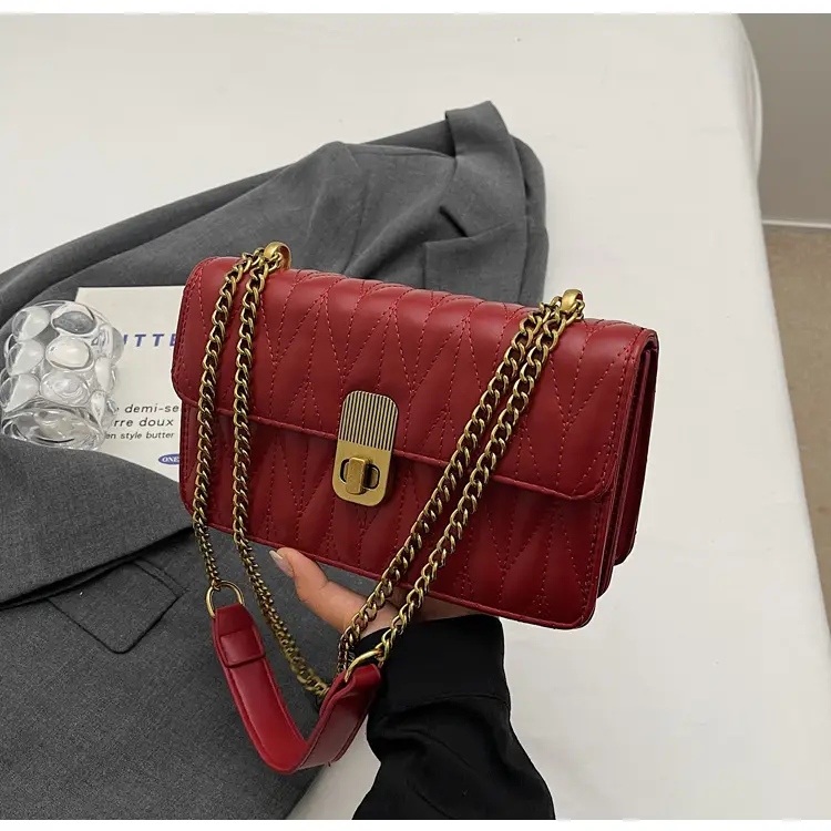 Korean Style Quilted Shoulder Bag Brown 2026 — feature 32
