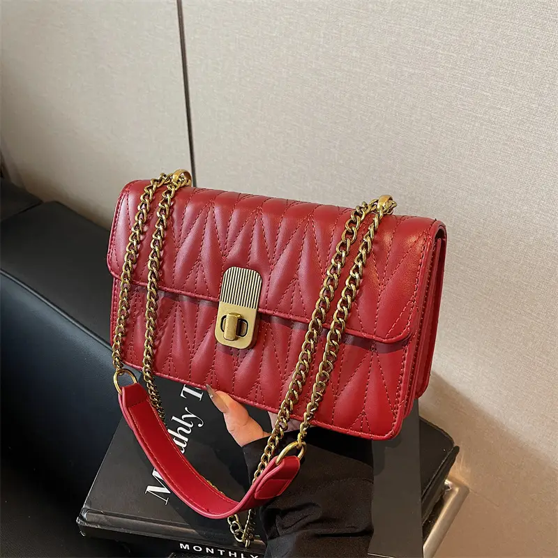 Korean Style Quilted Shoulder Bag Brown 2026 - Image 3