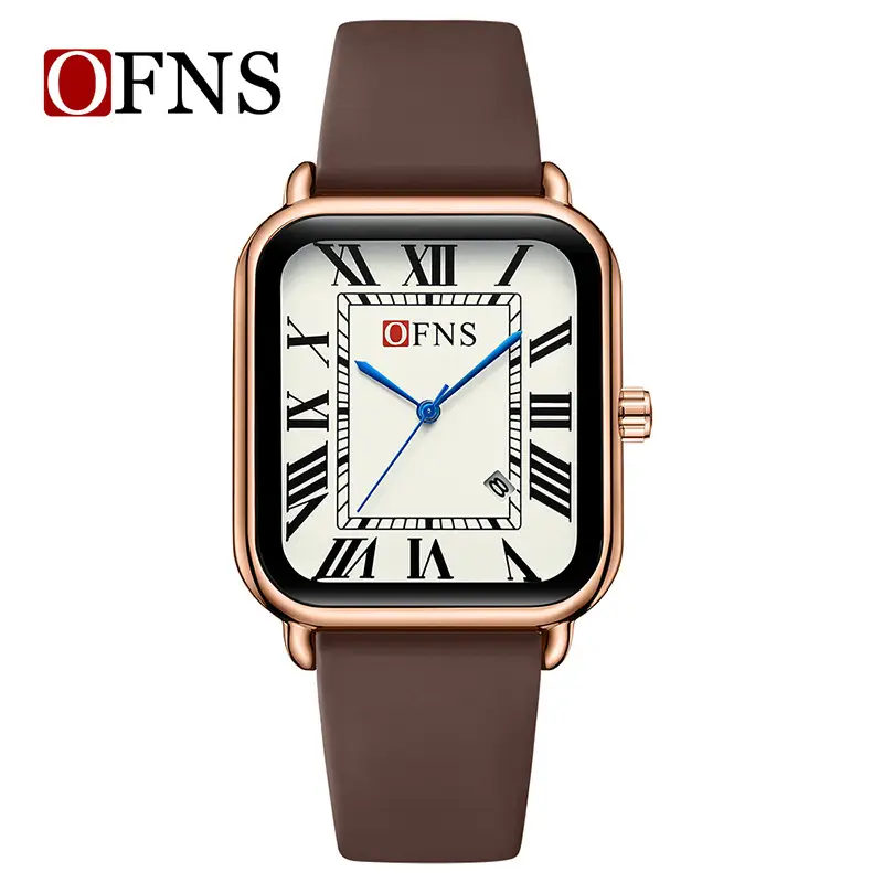 OFNS Women's Square Roman Scale Watch Green Silicone - Image 4