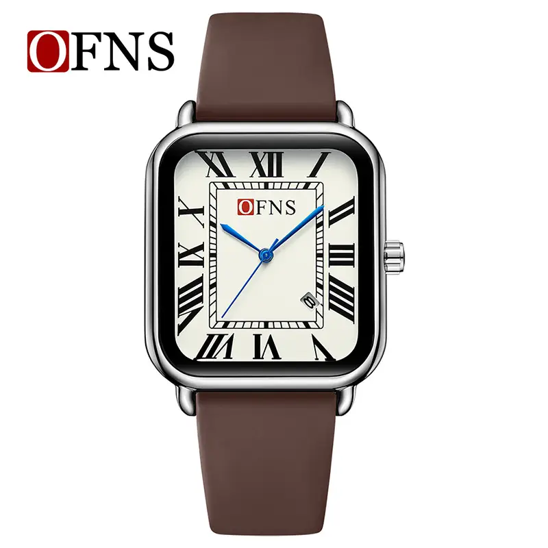 OFNS Women's Square Roman Scale Watch Green Silicone - Image 5