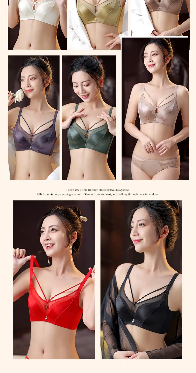 Women's Pink Push Up Non Steel Ring Adjustable Bra Small — feature 20