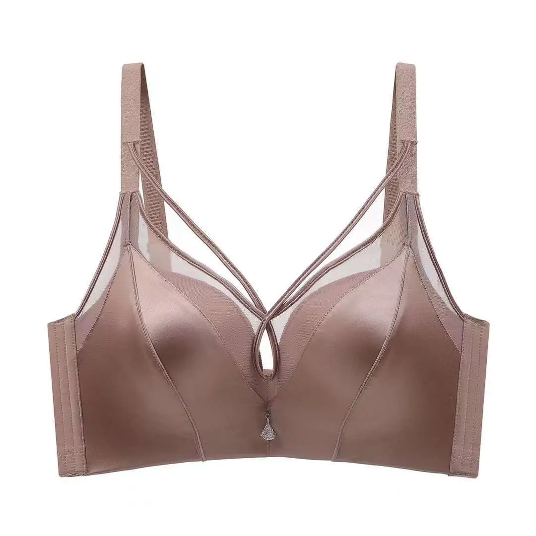 Women's Pink Push Up Non Steel Ring Adjustable Bra Small - Image 3