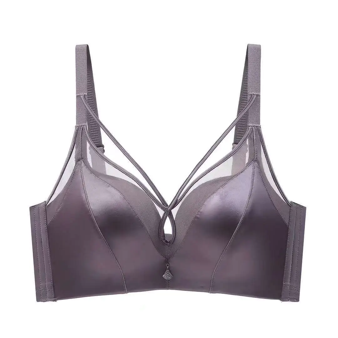 Women's Pink Push Up Non Steel Ring Adjustable Bra Small - Image 5