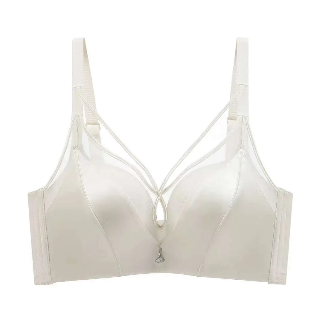 Women's Pink Push Up Non Steel Ring Adjustable Bra Small - Image 7