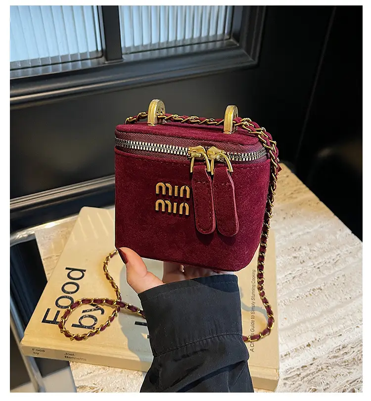 Frosted Mini Box Bag Red Winter New Retro Mouth — feature 7