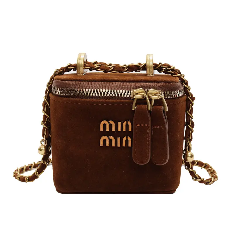 Frosted Mini Box Bag Red Winter New Retro Mouth - Image 2