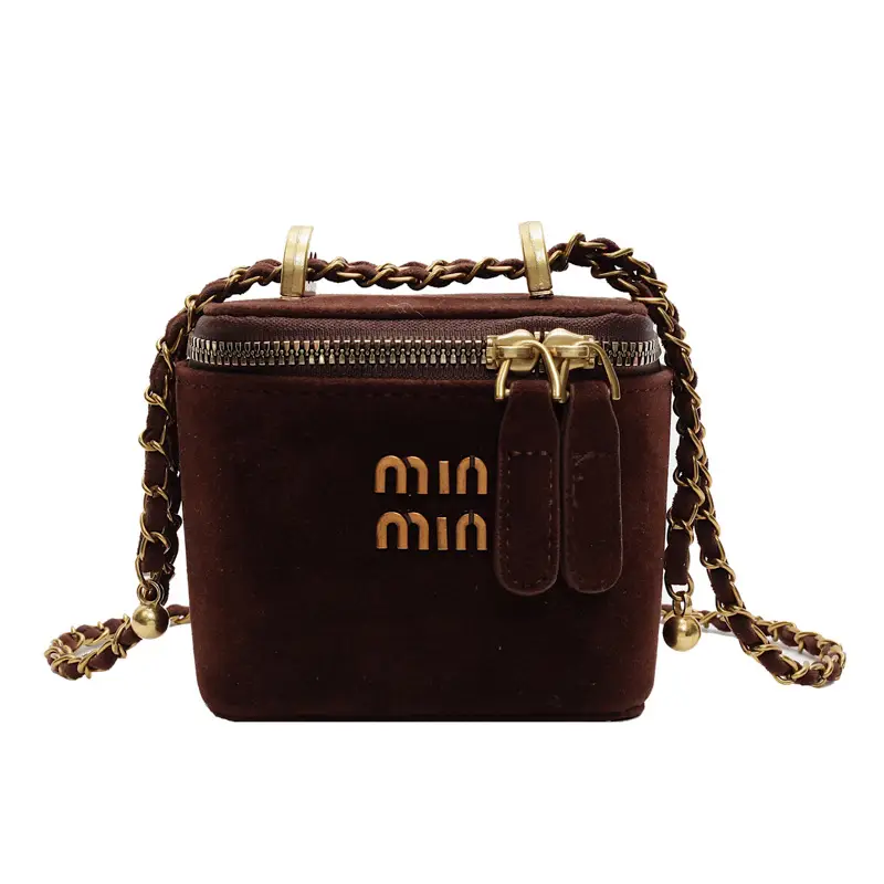 Frosted Mini Box Bag Red Winter New Retro Mouth - Image 5