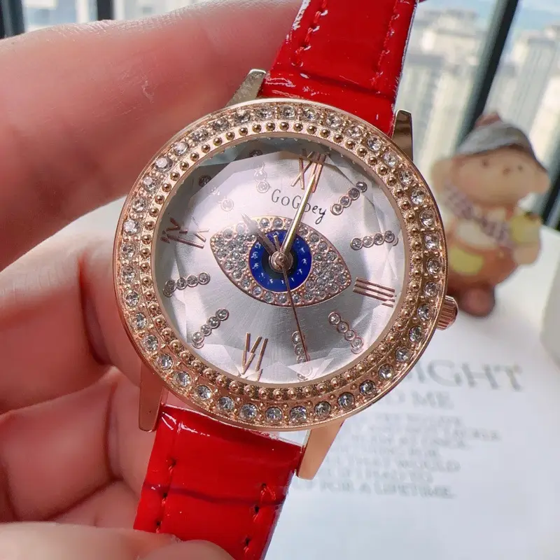 Luxury Women's Watch with Ruby Center & Crystal Ring - Image 5