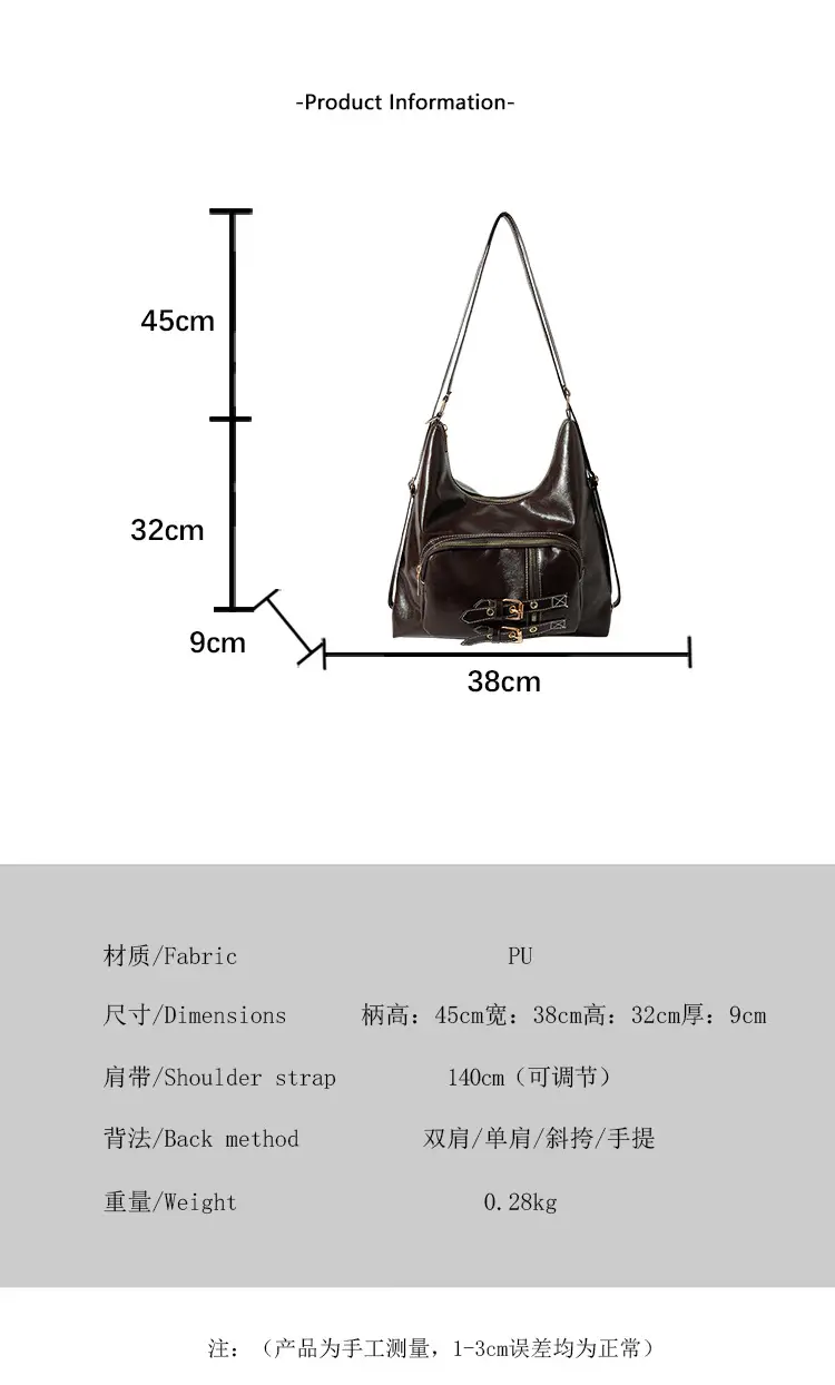 Women's Large Capacity Leather Tote Bag Brown Gold Clasp — feature 2
