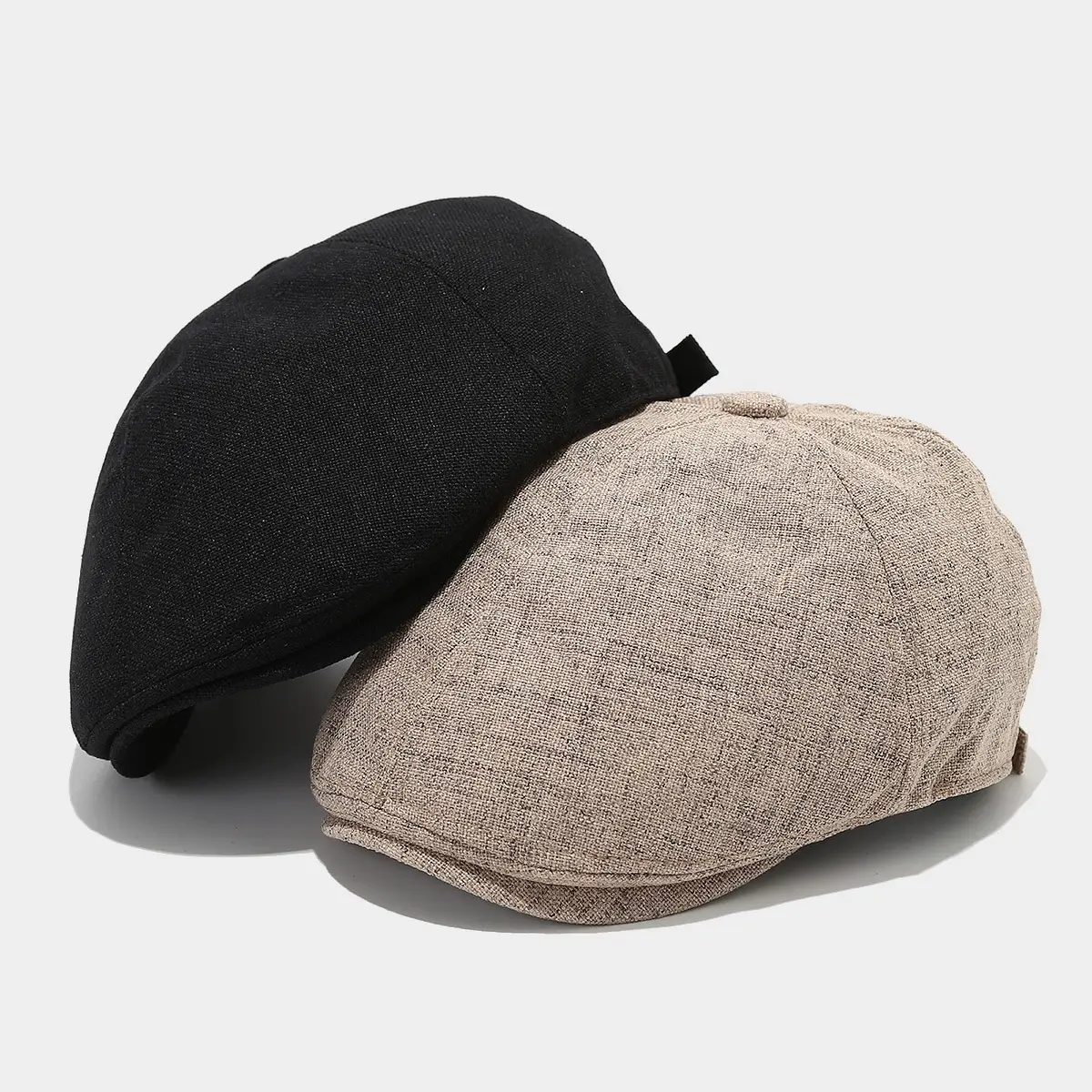 Black Cotton Forward Hat for Men Summer Casual