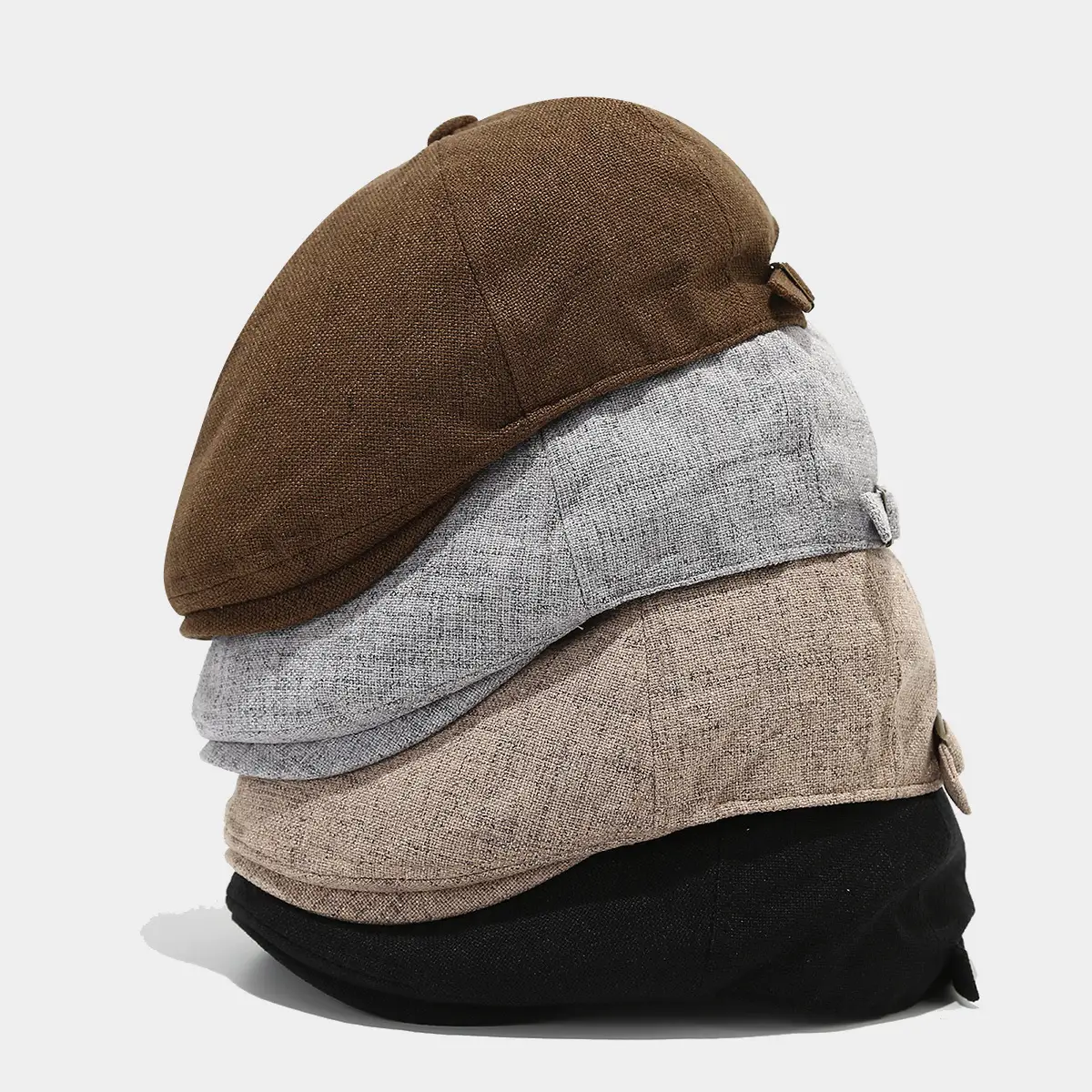 Black Cotton Forward Hat for Men Summer Casual — feature 2