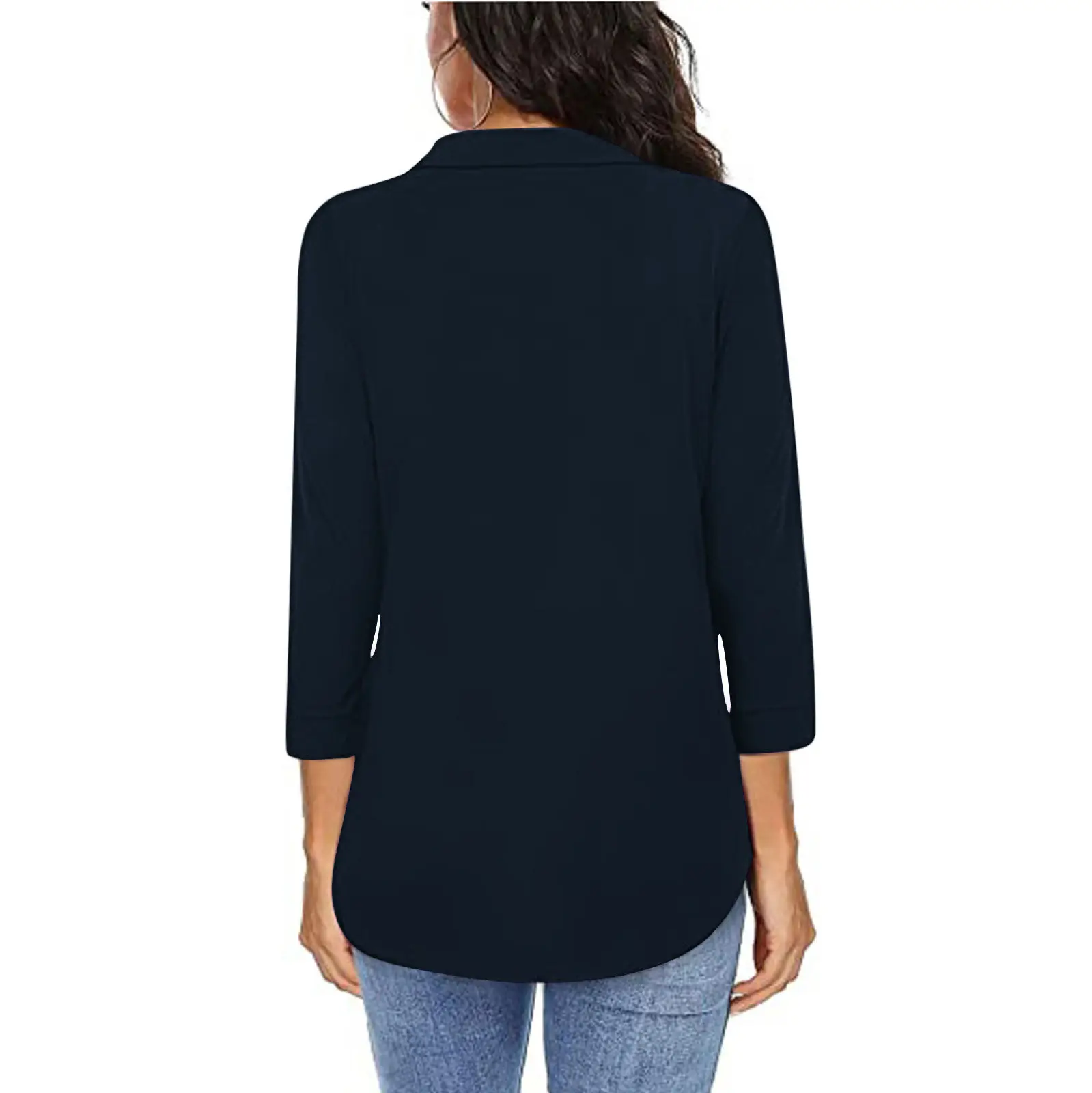 Women's Purple V-Neck Pullover Spring Summer Top — feature 10