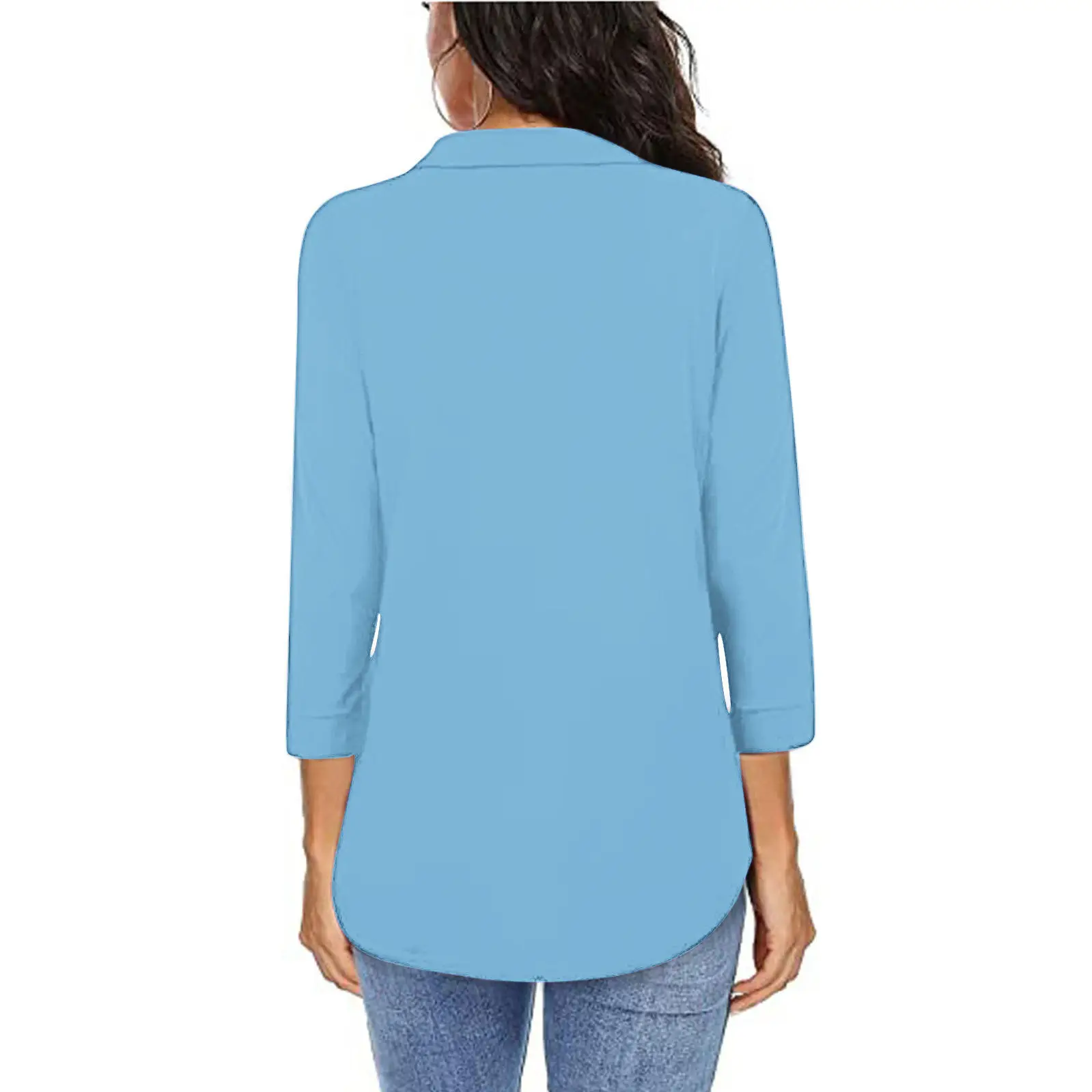 Women's Purple V-Neck Pullover Spring Summer Top — feature 6