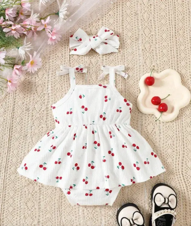 2025 Baby Skirt Dress Red Floral Cross-border — feature 2