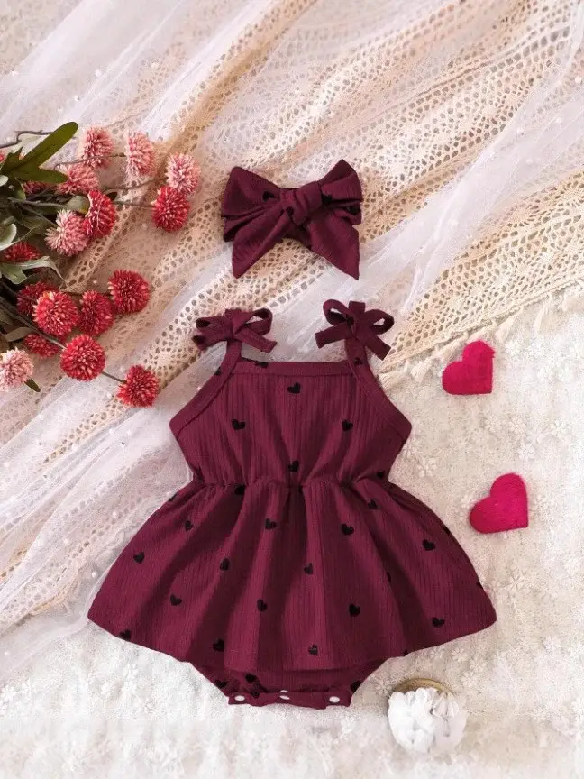 2025 Baby Skirt Dress Red Floral Cross-border — feature 7