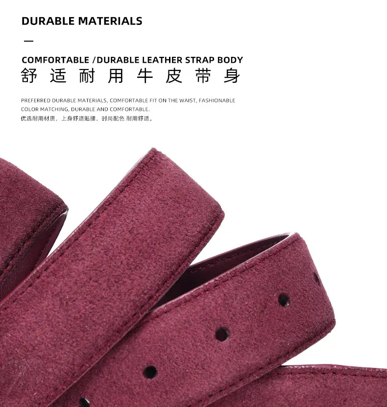 Women's Brown Suede Belt with Gold Buckle — feature 5