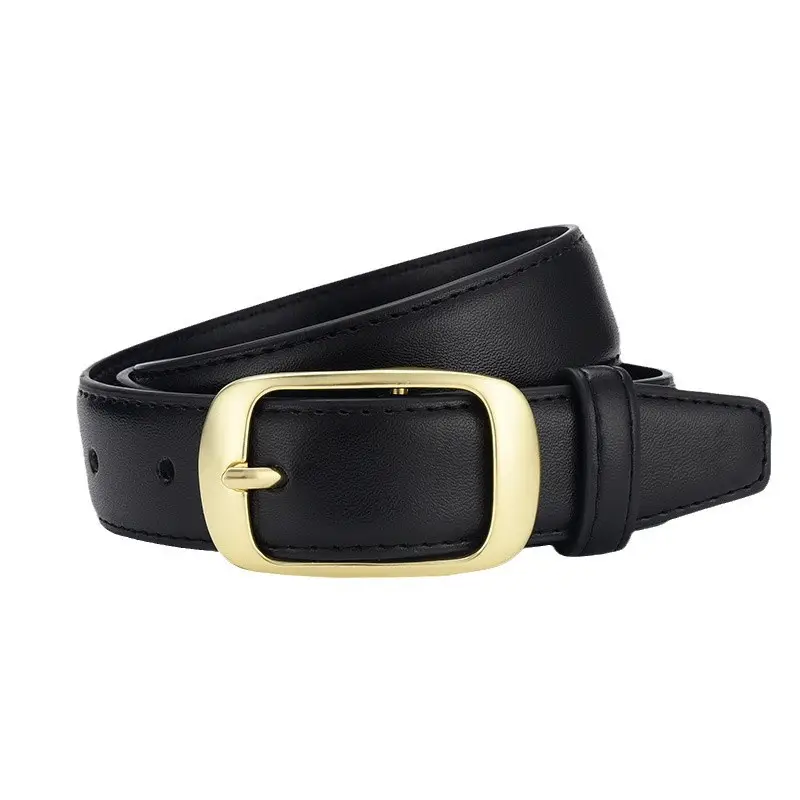 Women Genuine Leather Belt with Silver Buckle - Image 10