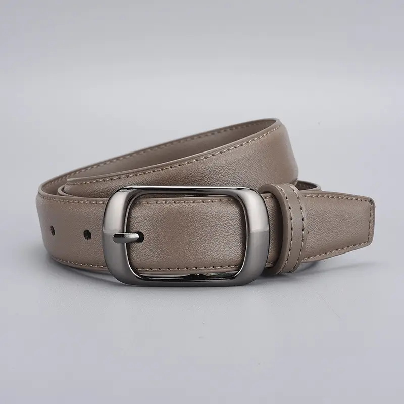 Women Genuine Leather Belt with Silver Buckle - Image 7