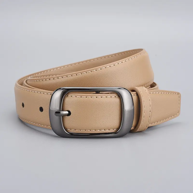 Women Genuine Leather Belt with Silver Buckle - Image 8