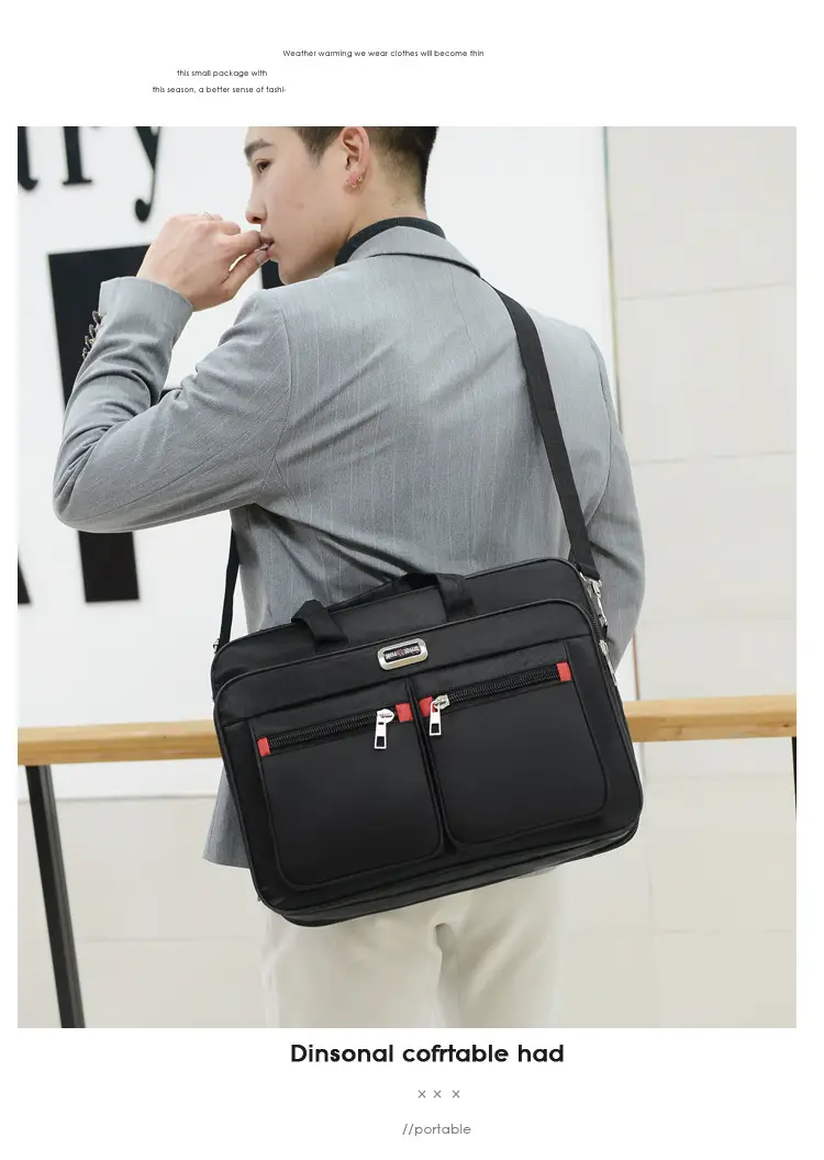 Men's Water Repellent Laptop Bag with Crossbody Strap — feature 9