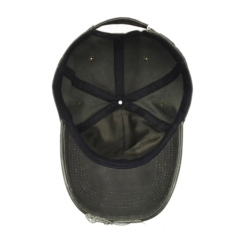 NABA NARA Washed Denim Cap Men Women Rip Cap