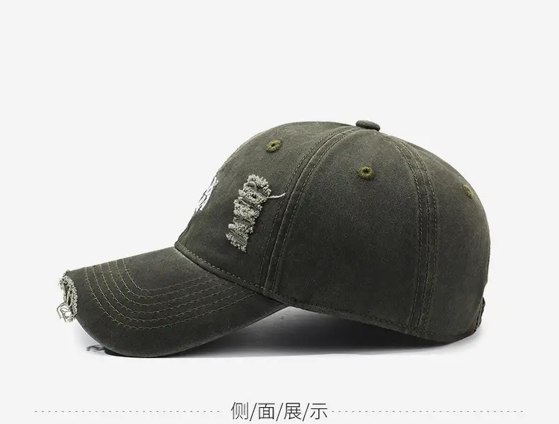 NABA NARA Washed Denim Cap Men Women Rip Cap — feature 11