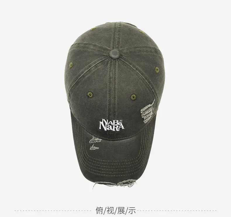 NABA NARA Washed Denim Cap Men Women Rip Cap — feature 13