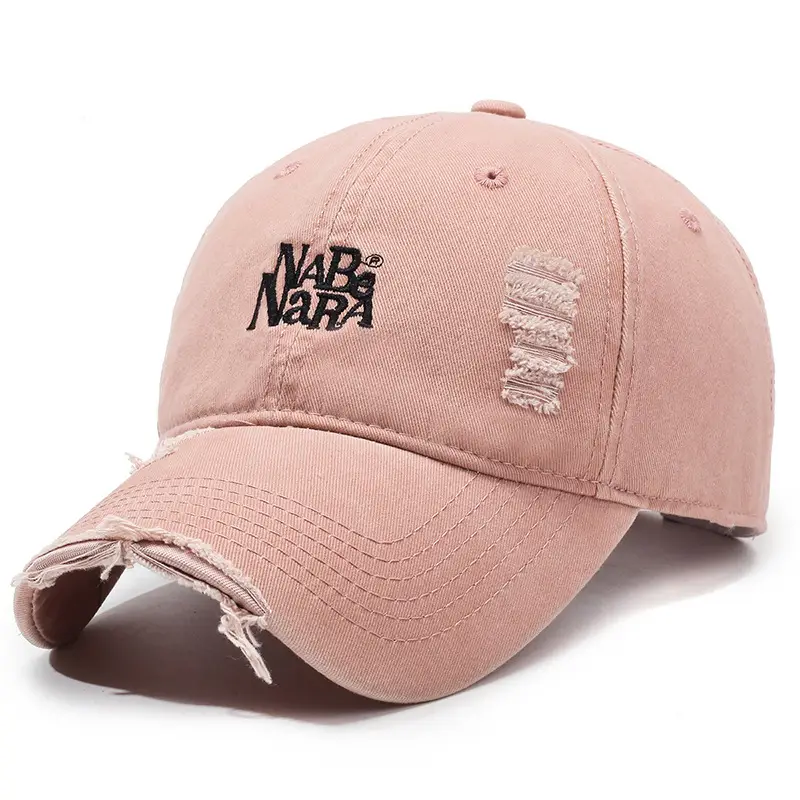 NABA NARA Washed Denim Cap Men Women Rip Cap