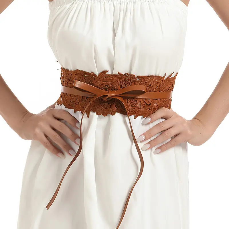 White Lace Waist Seal Belt for Women - Image 3