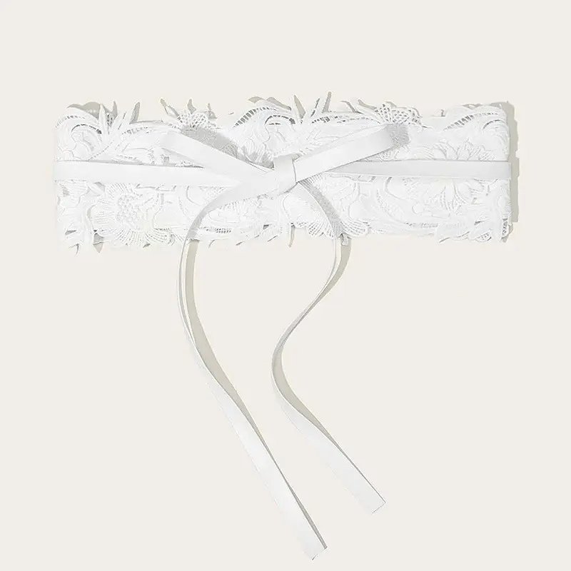 White Lace Waist Seal Belt for Women - Image 2