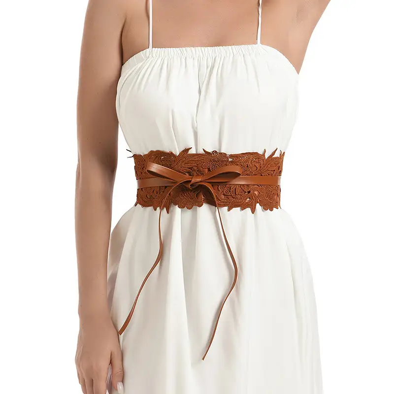 White Lace Waist Seal Belt for Women — feature 3