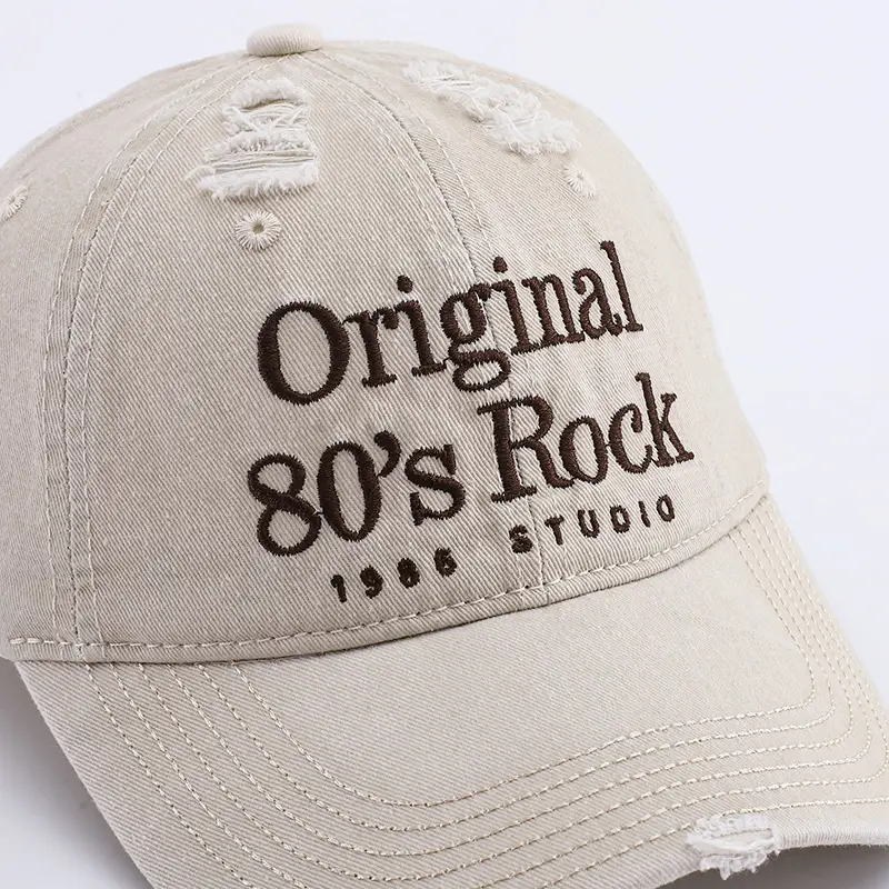 80s Rock Baseball Cap Women Men Wide Brim Blue — feature 3