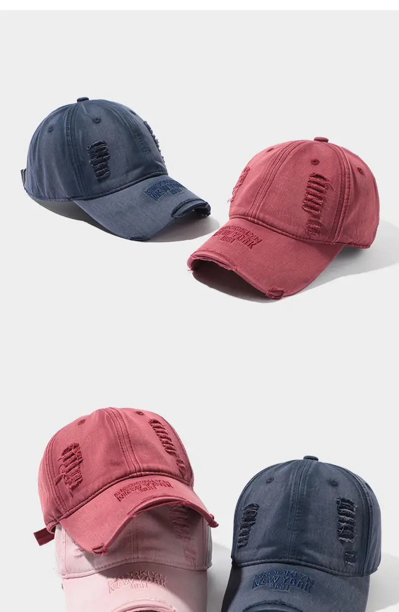 Vintage Ripped Baseball Cap for Men Black Hip-hop Style — feature 12