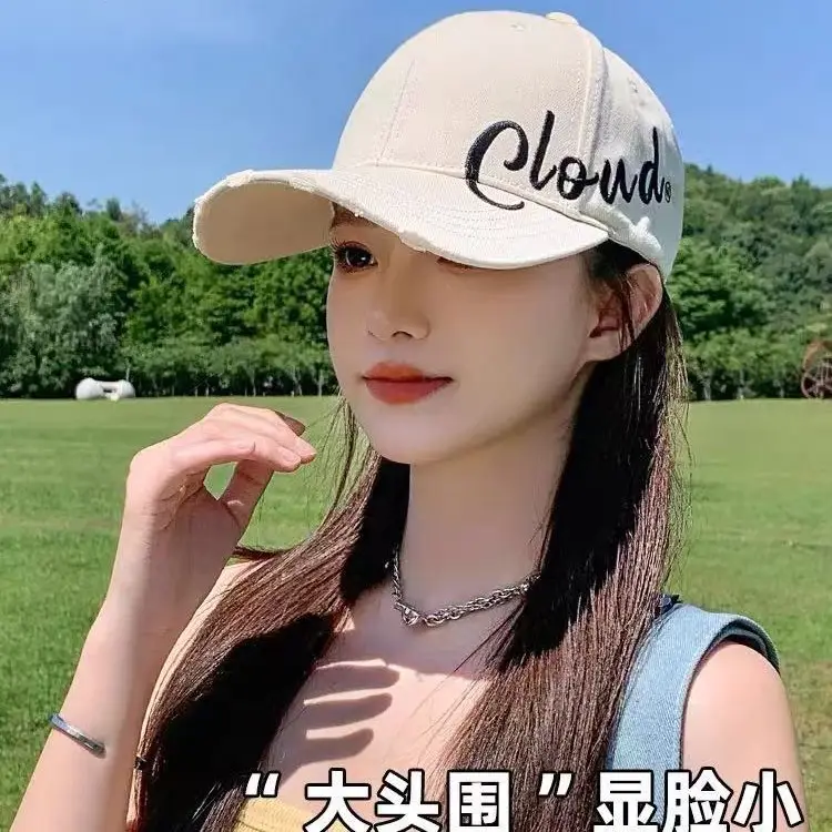 Women Large Head Circumference Letter Sun Hat - Image 7