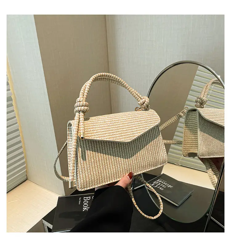 Purple Knitted Crossbody Bag for Women - Image 5