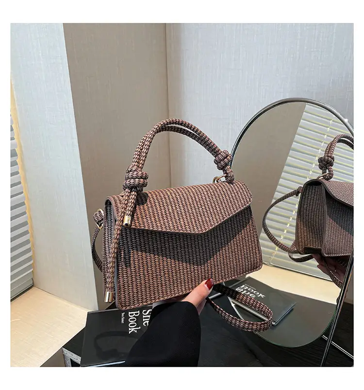 Purple Knitted Crossbody Bag for Women - Image 6